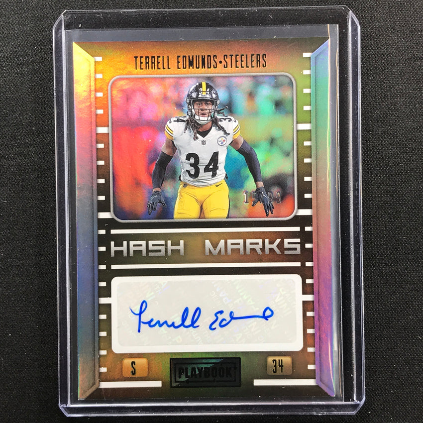 2022 Playbook Terrell Edmunds Hash Marks Auto Silver 15/99