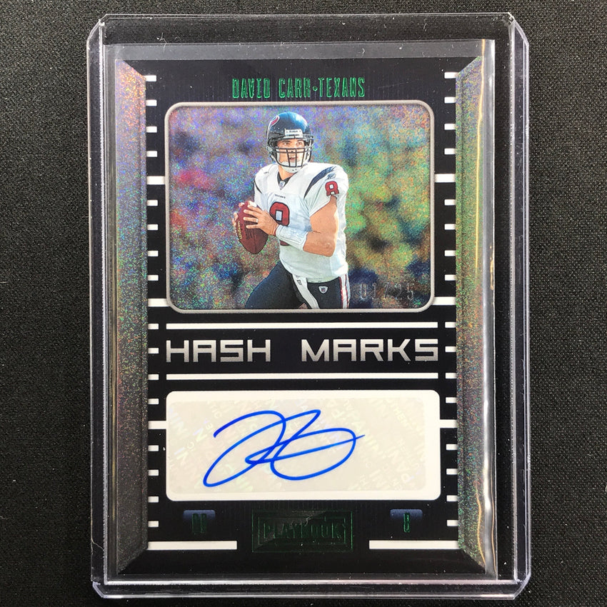2022 Playbook David Carr Hash Marks Auto Green 1/25