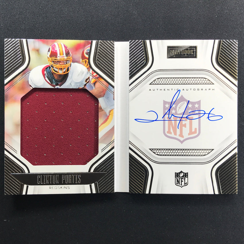 2022 Playbook Clinton Portis Playbook Jersey Auto Booklet Silver 73/99