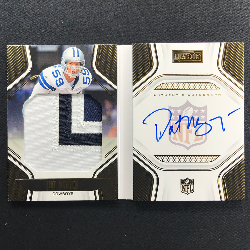 2022 Playbook Dat Nguyen Playbook Jersey Patch Auto Booklet Gold 56/99