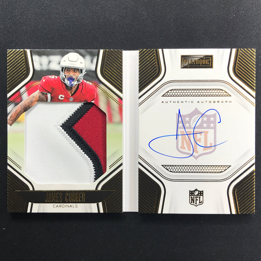 2022 Playbook James Conner Playbook Jersey Patch Auto Booklet Gold 23/35
