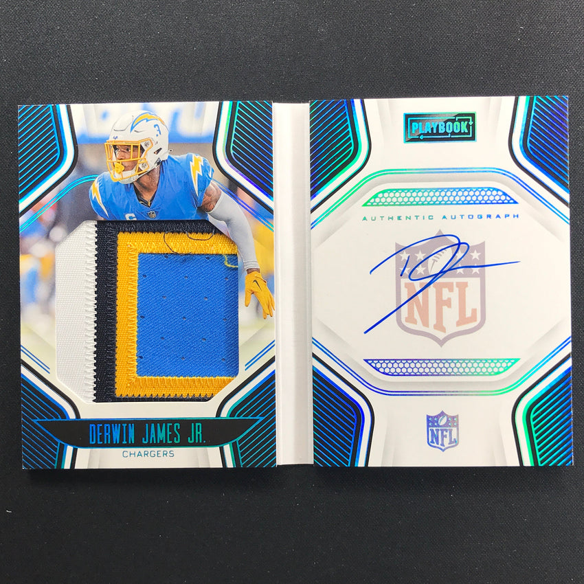 2022 Playbook Derwin James Jr. Playbook Jersey Patch Auto Booklet Platinum 27/49