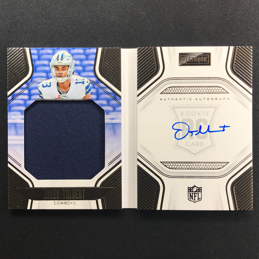 2022 Playbook Jalen Tolbert Rookie Playbook Jersey Auto Booklet Silver 30/299