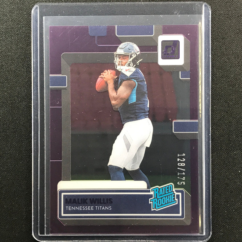 2022 Clearly Donruss Malik Willis Rated Rookie Purple 128/175