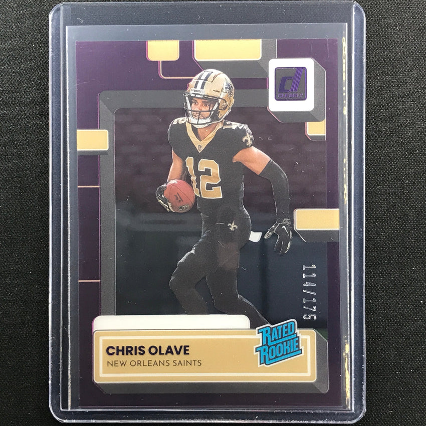 2022 Clearly Donruss Chris Olave Rated Rookie Purple 114/175