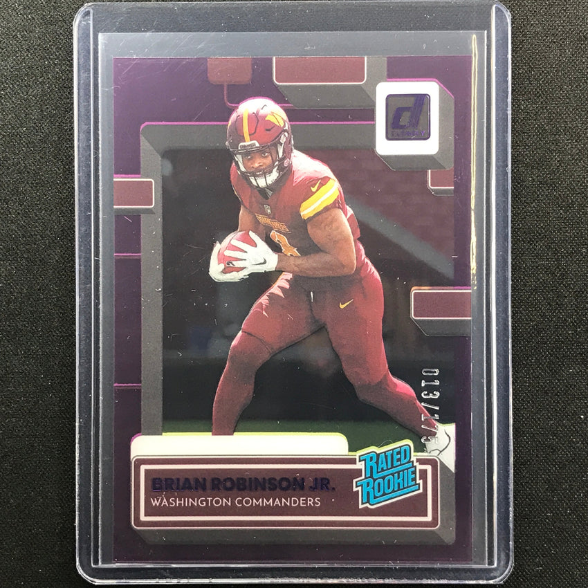 2022 Clearly Donruss Brian Robinson Jr. Rated Rookie Purple 13/175