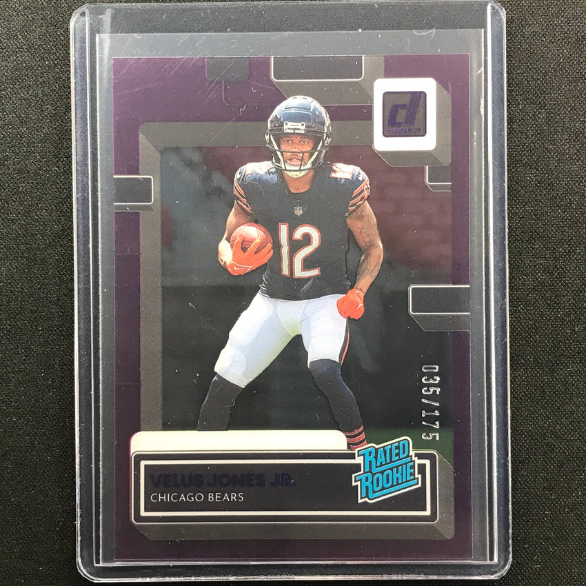 2022 Clearly Donruss Velus Jones Jr. Rated Rookie Purple 35/175
