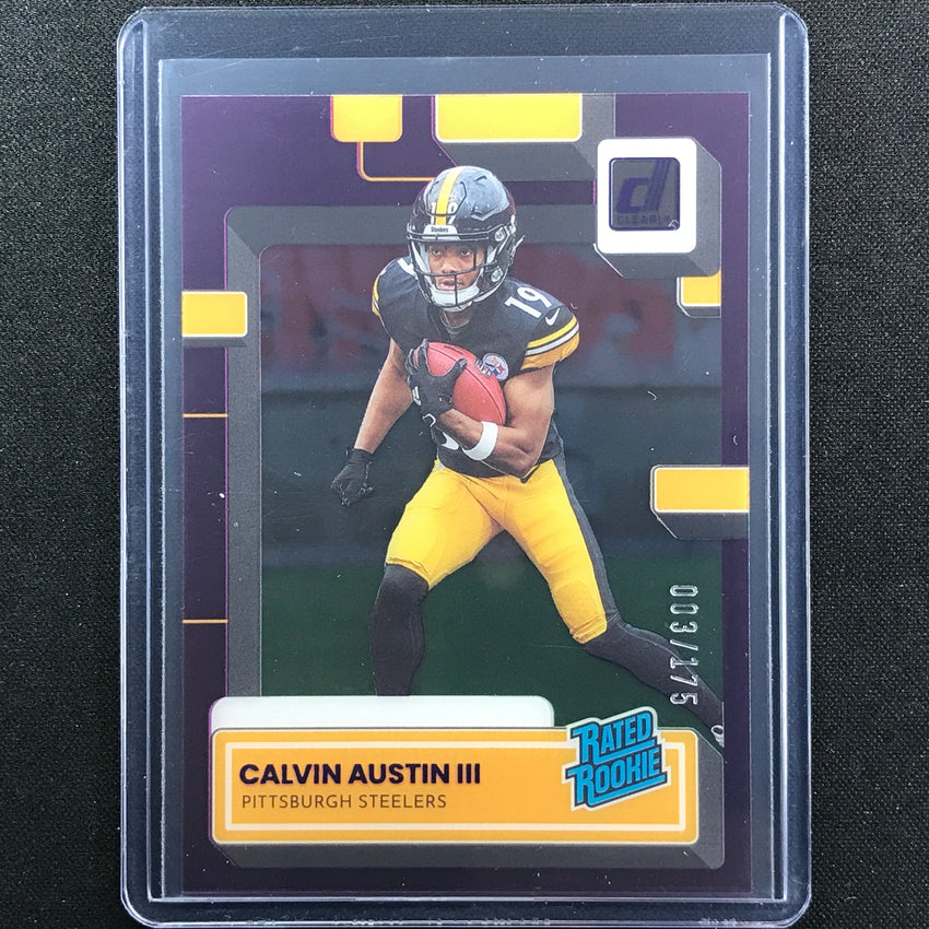 2022 Clearly Donruss Calvin Austin Iii Rated Rookie Purple 3/175