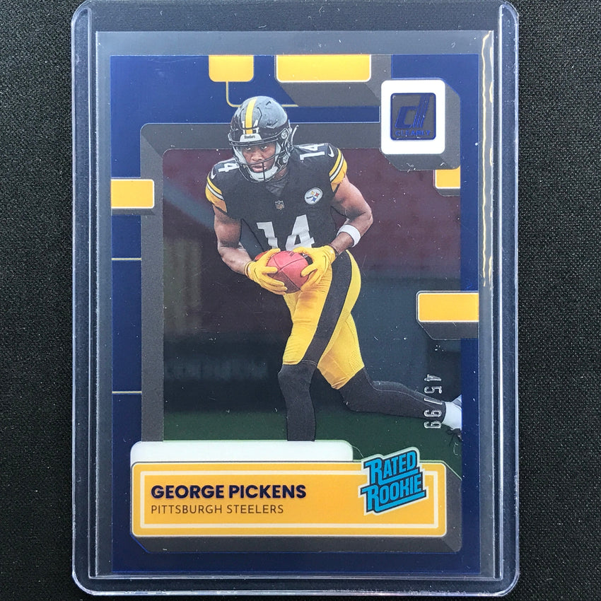2022 Clearly Donruss George Pickens Rated Rookie Blue 45/99