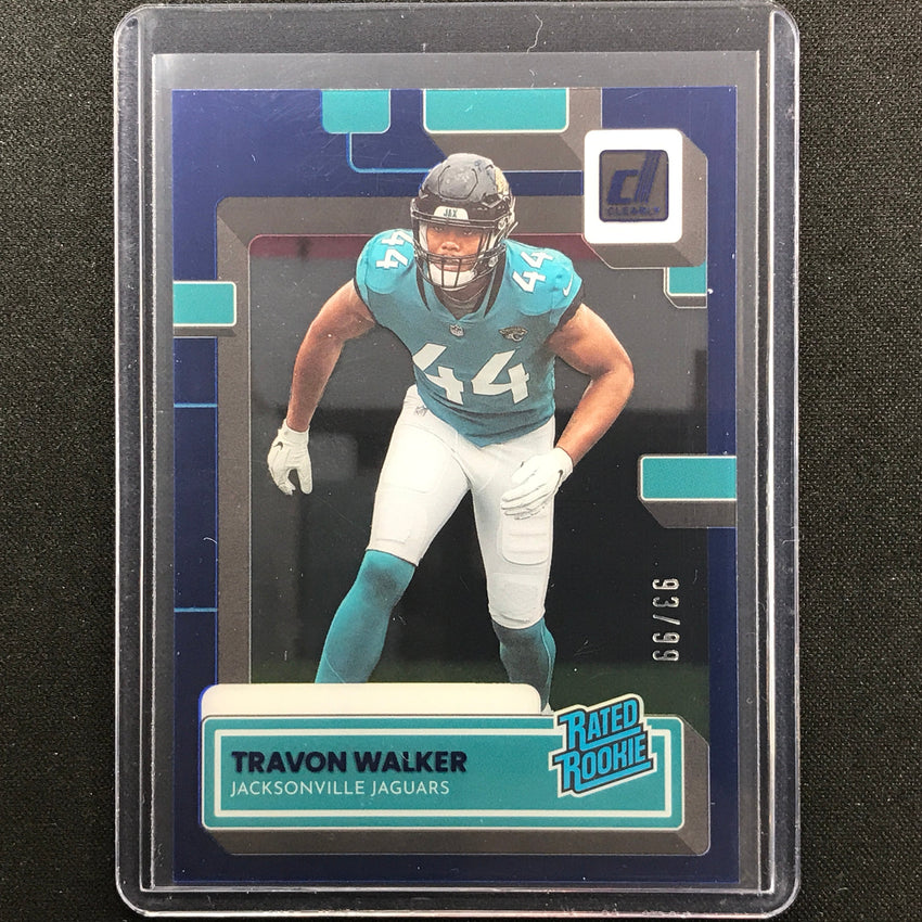 2022 Clearly Donruss Travon Walker Rated Rookie Blue 93/99