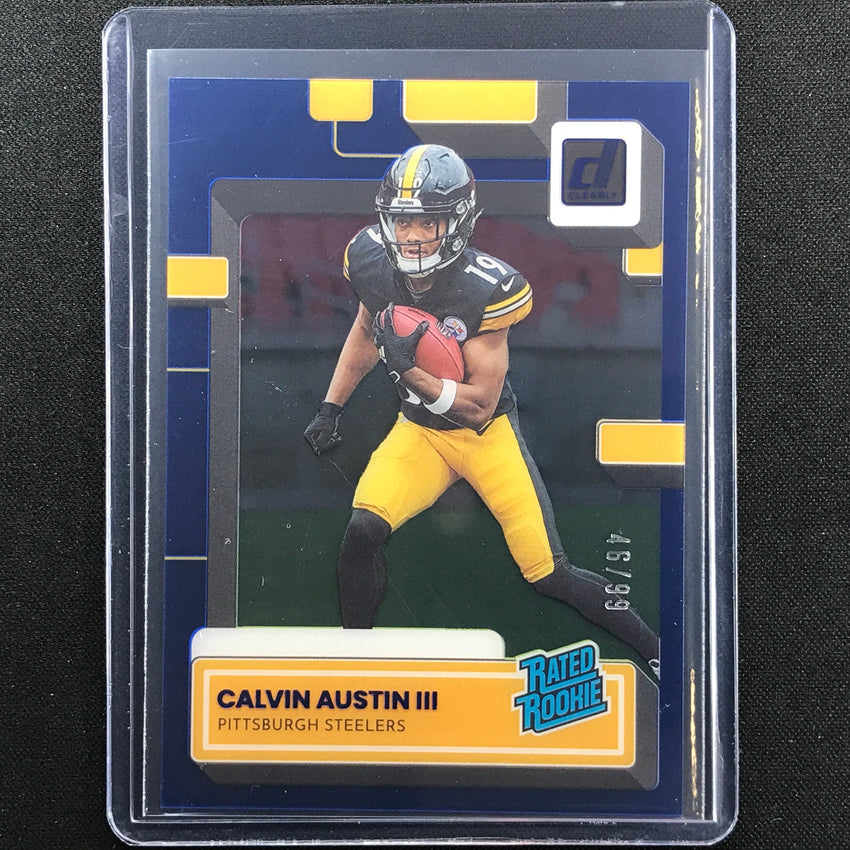 2022 Clearly Donruss Calvin Austin Iii Rated Rookie Blue 46/99