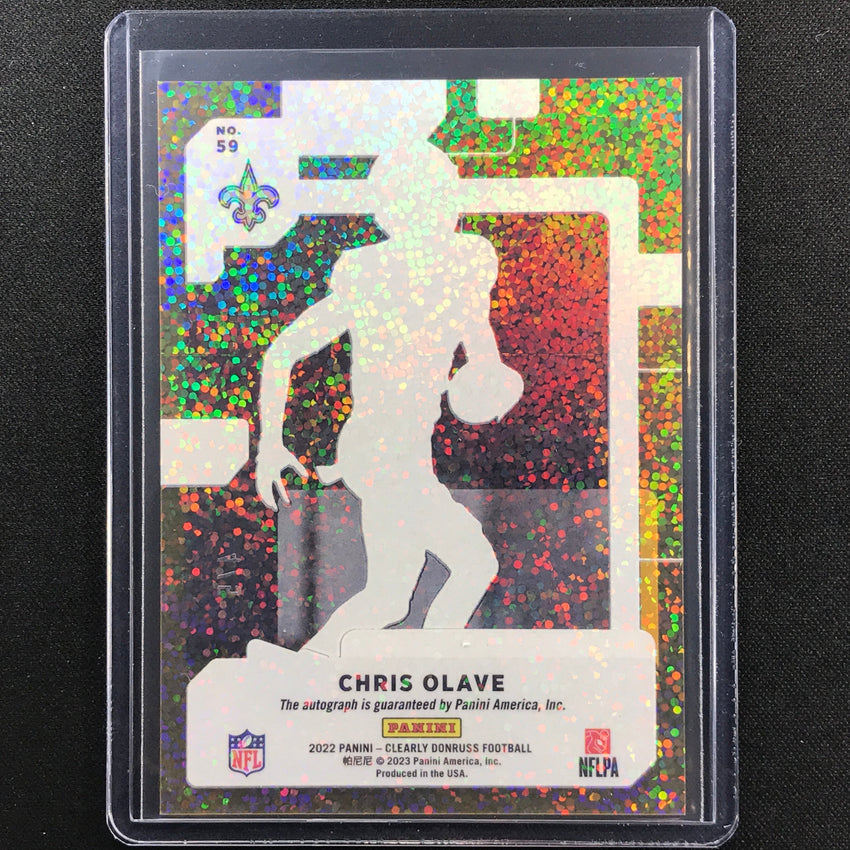2022 Clearly Donruss Chris Olave Rated Rookie Auto Holo Gold Sparkle 4/5