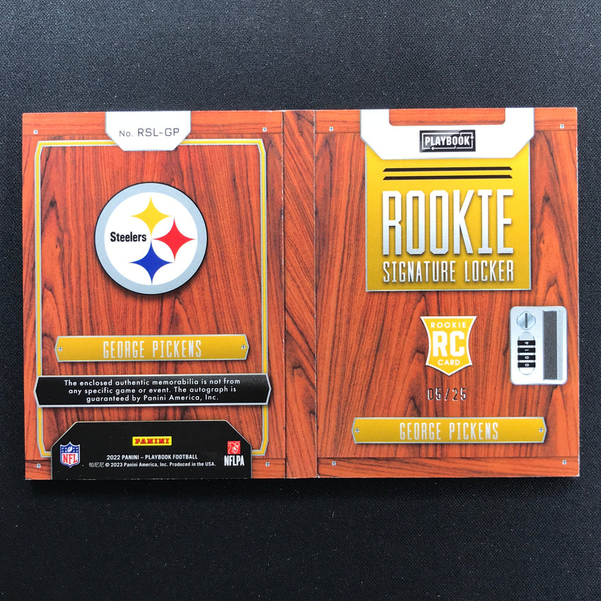 2022 Playbook George Pickens Rookie Signature Locker Six Patch Auto Booklet 5/25