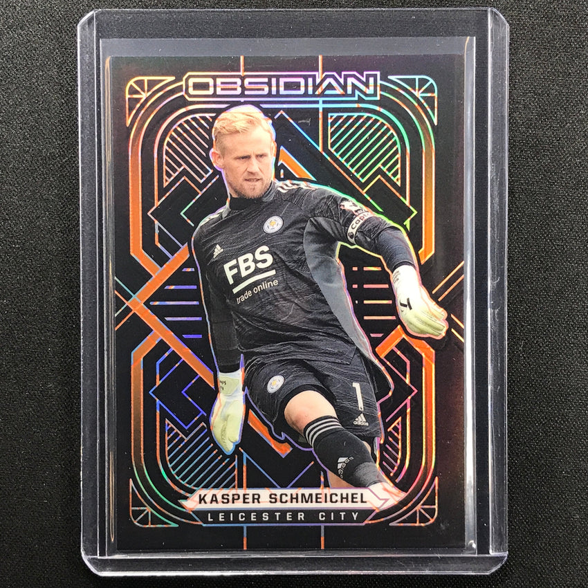 2021-22 Obsidian Kasper Schmeichel Base Electric Etch Orange 7/25