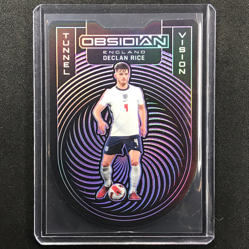 2021-22 Obsidian Declan Rice Tunnel Vision Electric Etch Purple Die-cut 20/60