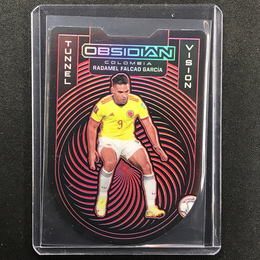 2021-22 Obsidian Radamel Falcao Garcia Tunnel Vision Electric Red Die-cut 1/20