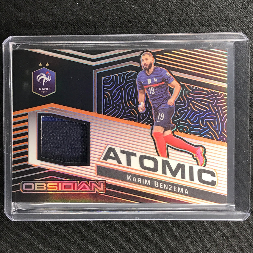 2021-22 Obsidian Karim Benzema Atomic Material Jersey Electric Orange 10/50