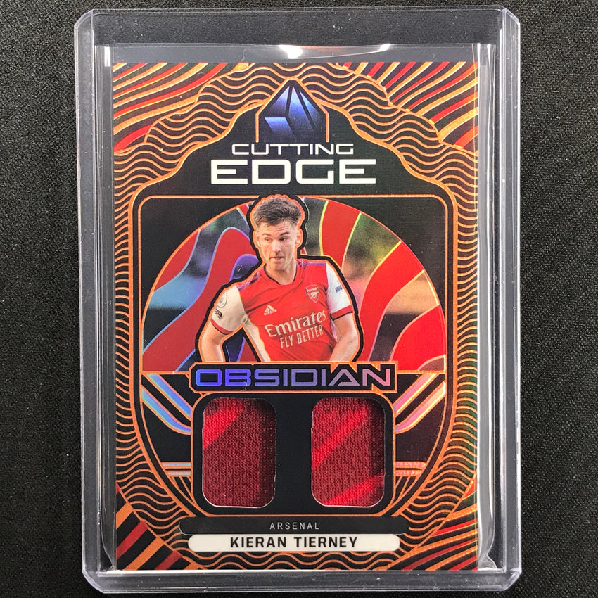 2021-22 Obsidian Kieran Tierney Cutting Edge Dual Jersey Electric Orange 41/50