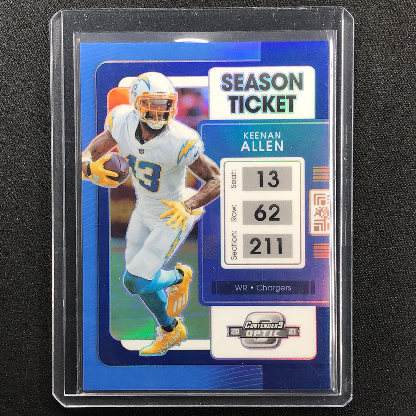 2021 Contenders Optic Keenan Allen Season Ticket Blue 30/99