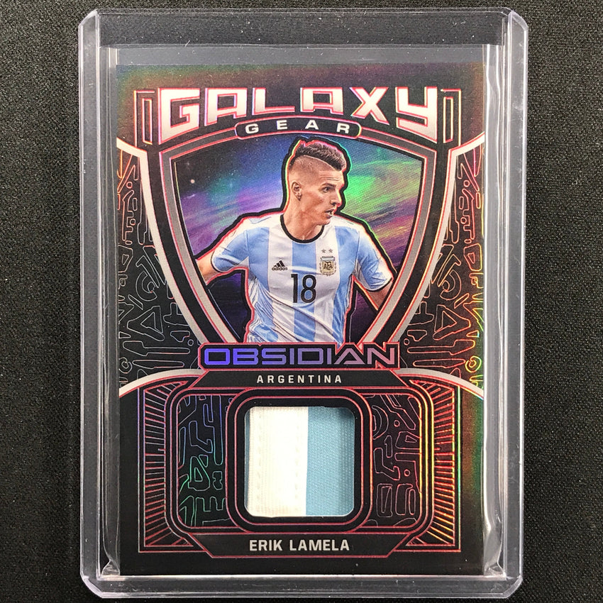 2021-22 Obsidian Erik Lamela Galaxy Gear Jersey Patch Electric Etch Red 4/25