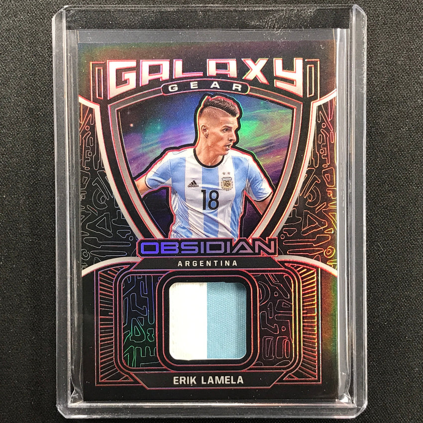 2021-22 Obsidian Erik Lamela Galaxy Gear Jersey Patch Electric Etch Red 9/25