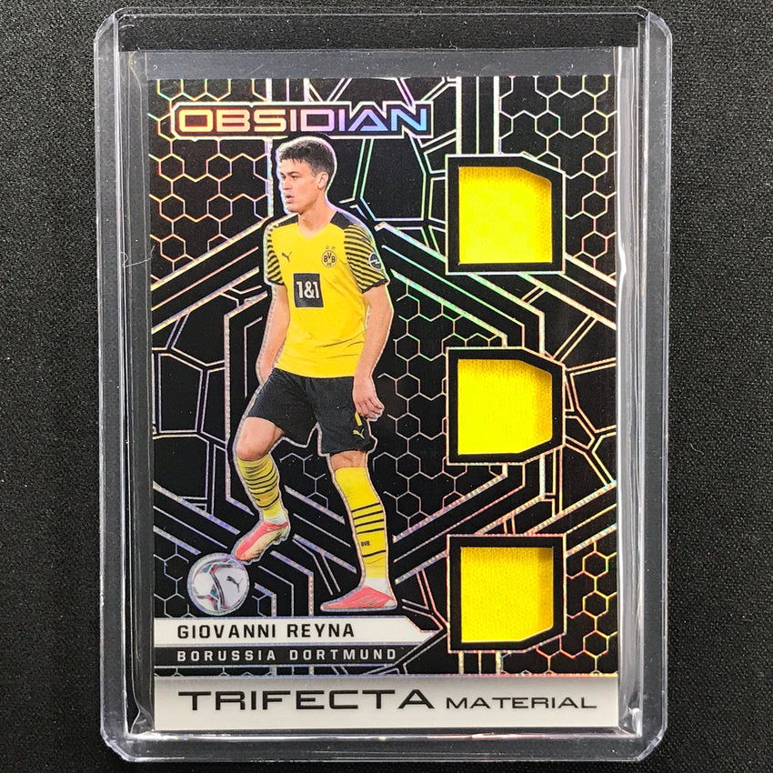 2021-22 Obsidian Giovanni Reyna Trifecta Material Triple Jersey Silver 5/149