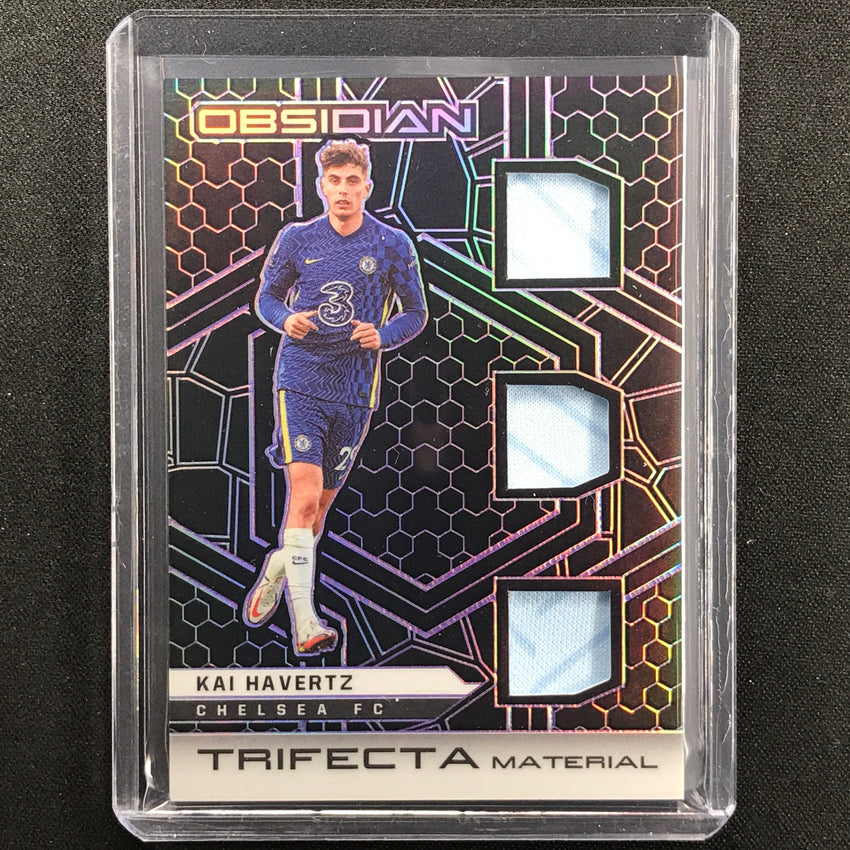 2021-22 Obsidian Kai Havertz Trifecta Material Triple Jersey Electric Purple 50/75