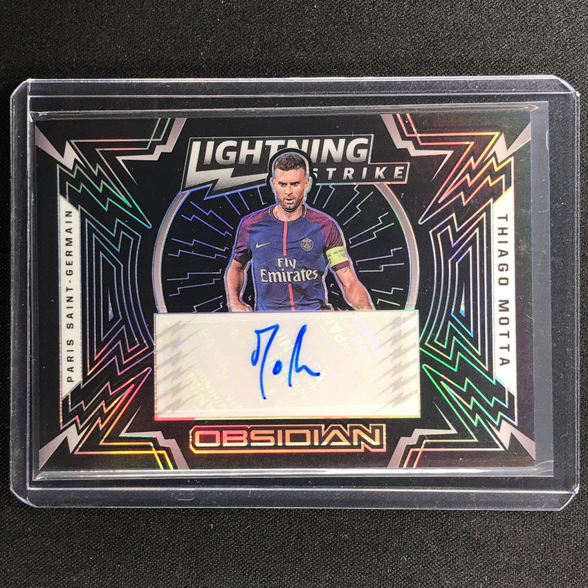 2021-22 Obsidian Thiago Motta Lightning Strike Auto Silver 18/44