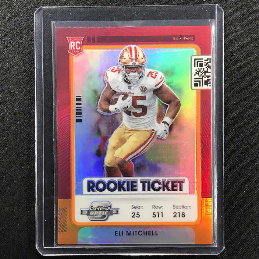 2021 Contenders Optic Eli Mitchell Rookie Ticket Orange 41/50