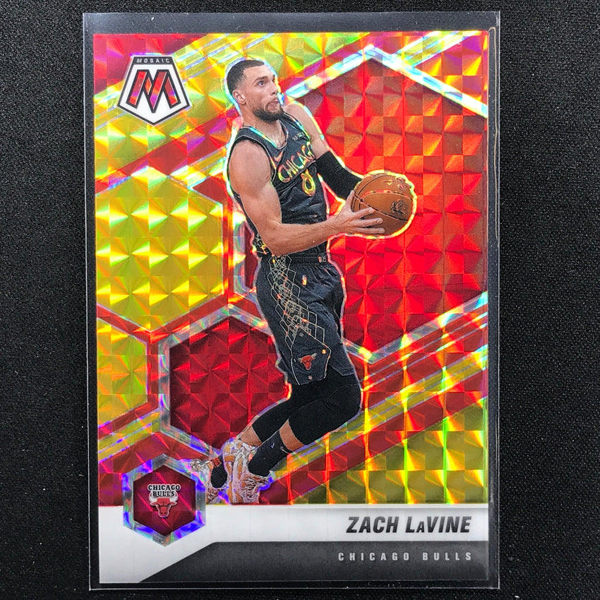 2020-21 Mosaic Zach Lavine Choice Fusion Red And Yellow 26/88
