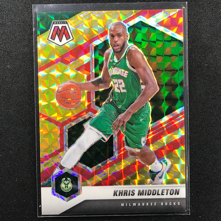 2020-21 Mosaic Khris Middleton Choice Fusion Red And Yellow 34/88
