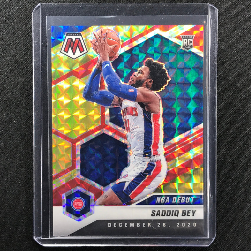 2020-21 Mosaic Saddiq Bey Choice Fusion Red And Yellow Nba Debut Rookie 37/88