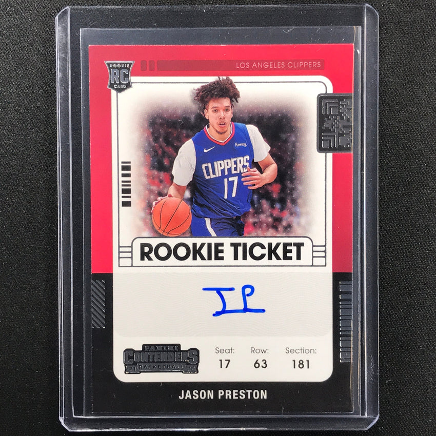 2021-22 Contenders Jason Preston Rookie Ticket Variation Auto No 142 B