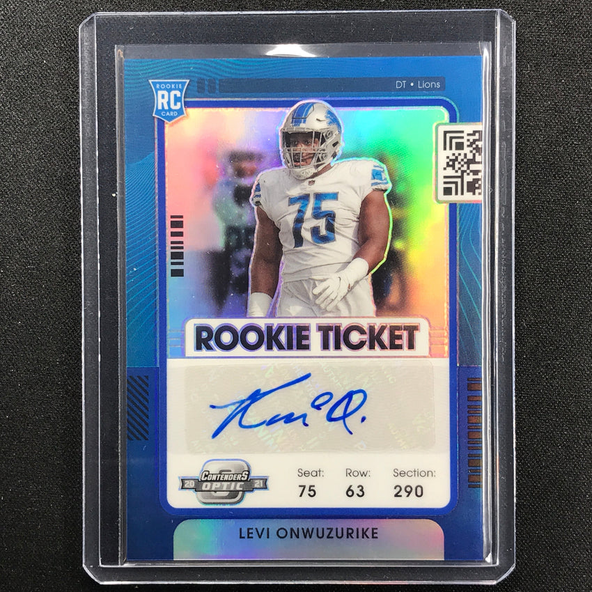 2021 Contenders Optic Levi Onwuzurike Rookie Ticket Auto Blue 86/99
