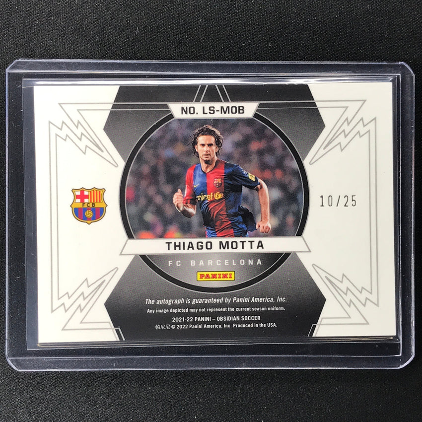 2021-22 Obsidian Thiago Motta Lightning Strike Auto Electric Etch Purple 10/25