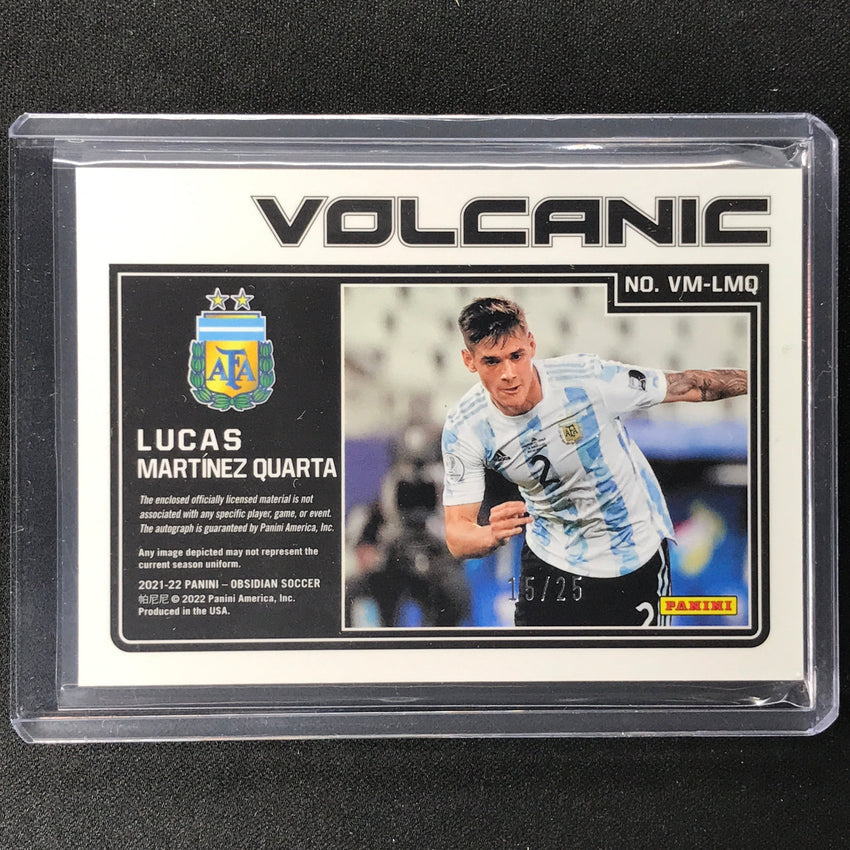 2021-22 Obsidian Lucas Martinez Quarta Volcanic Rookie Patch Auto Red 15/25