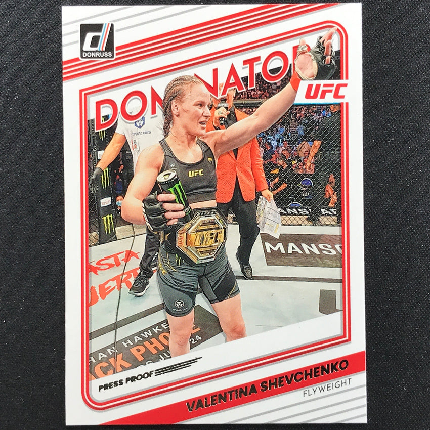 2023 Donruss UFC VALENTINA SHEVCHENKO Dominators Press Proof Silver #7