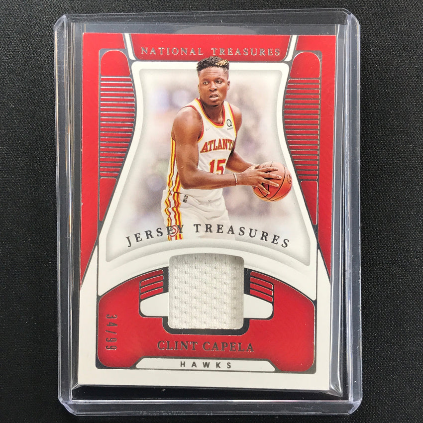 2021-22 National Treasures Clint Capela Jersey Treasures Relic 34/99