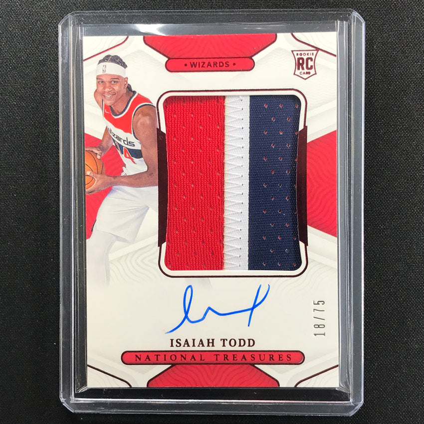 2021-22 National Treasures Isaiah Todd Rookie Patch Auto Nba 75th Red 18/75
