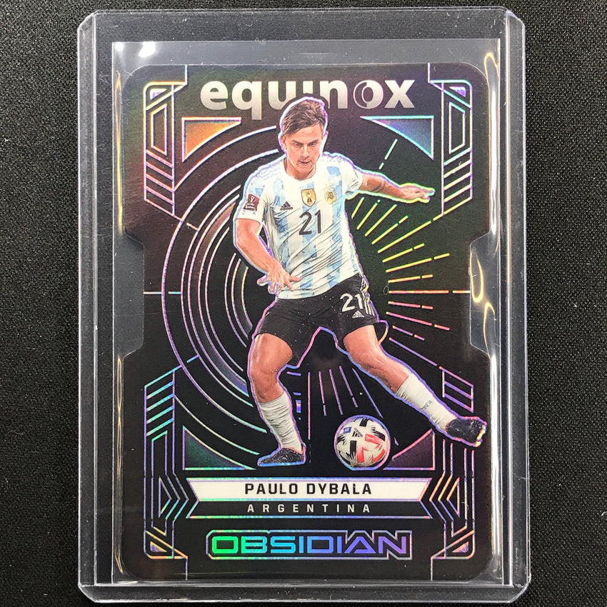 2021-22 Obsidian Paulo Dybala Equinox Electric Etch Purple Die-cut 50/60