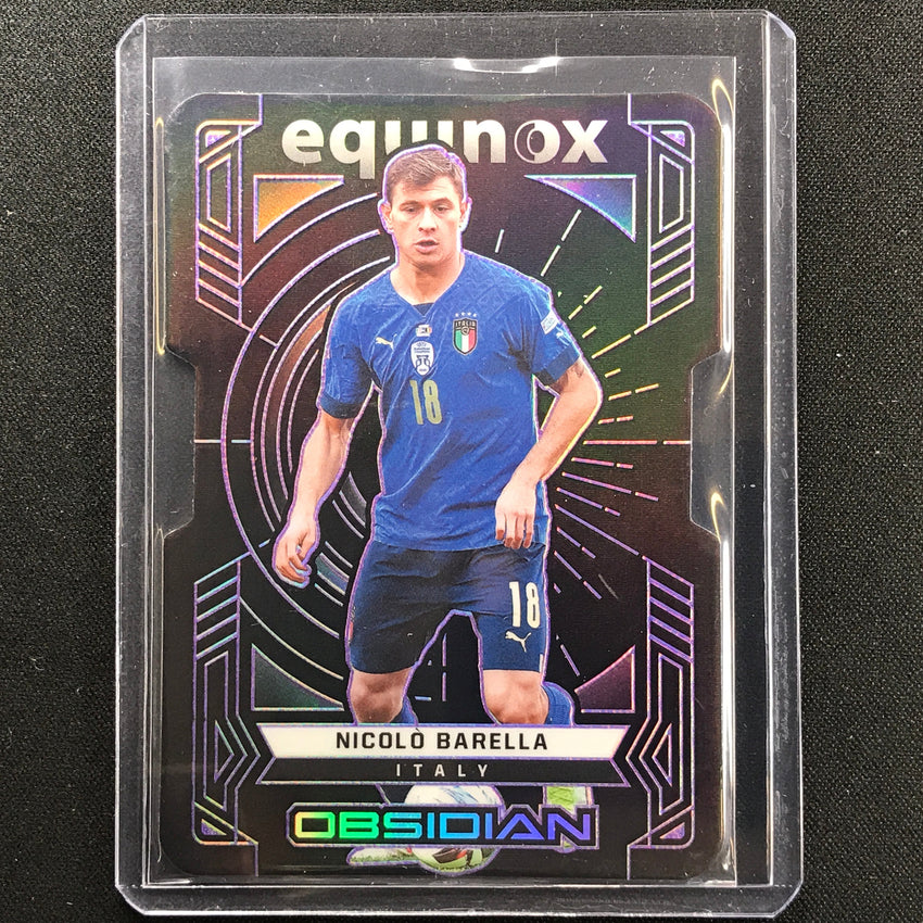 2021-22 Obsidian Nicolo Barella Equinox Electric Etch Purple Die-cut 37/60
