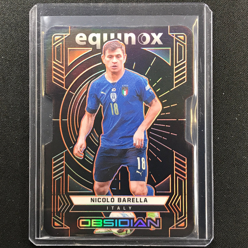 2021-22 Obsidian Nicolo Barella Equinox Electric Etch Orange Die-cut 7/30
