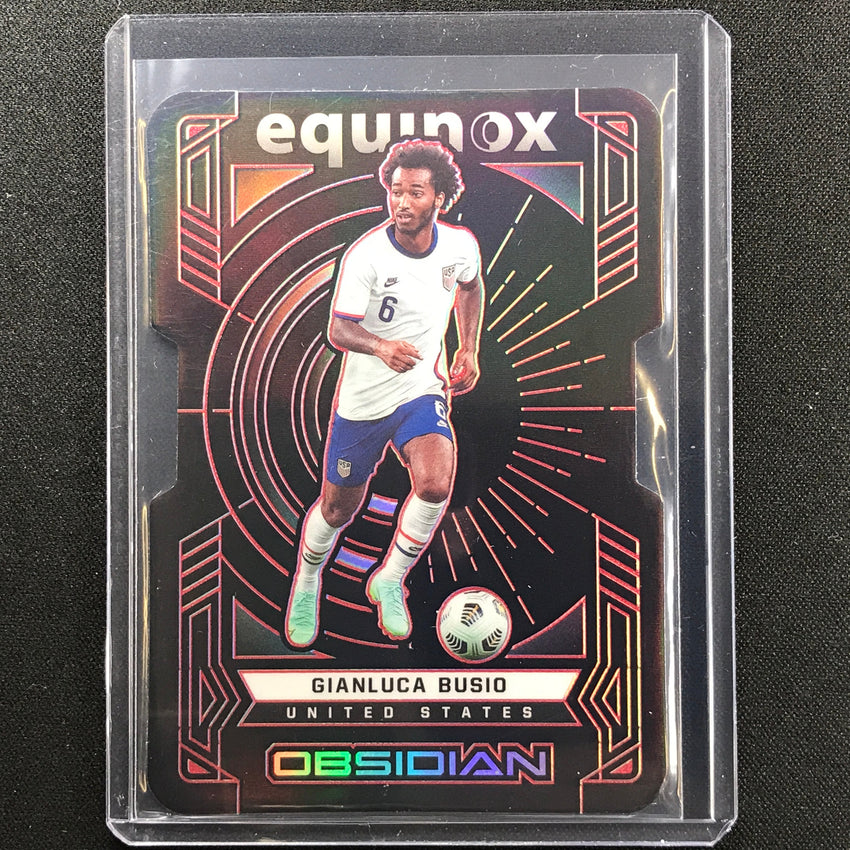 2021-22 Obsidian Gianluca Busio Equinox Electric Etch Red Die-cut 9/20