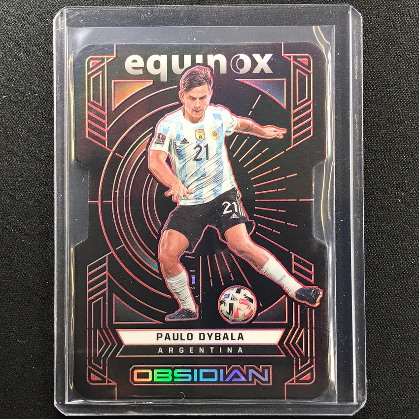 2021-22 Obsidian Paulo Dybala Equinox Electric Etch Red Die-cut 7/20