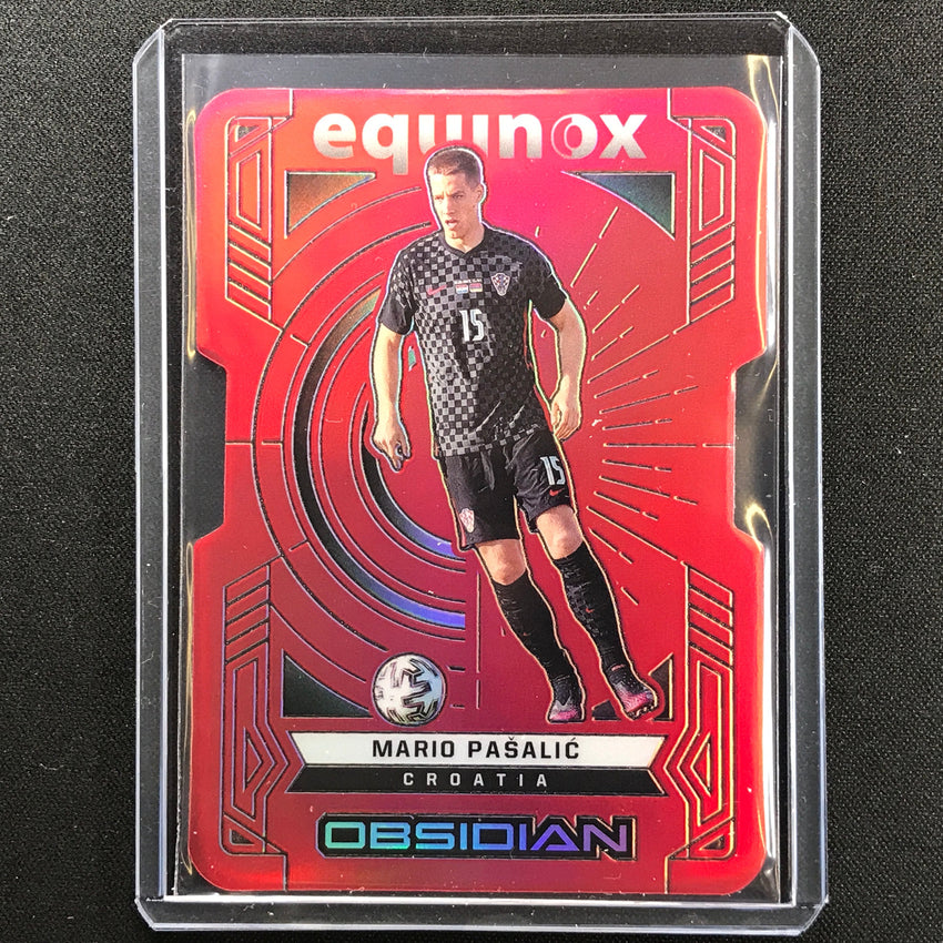 2021-22 Obsidian Mario Pasalic Equinox Electric Etch Red Flood Die-cut 8/10