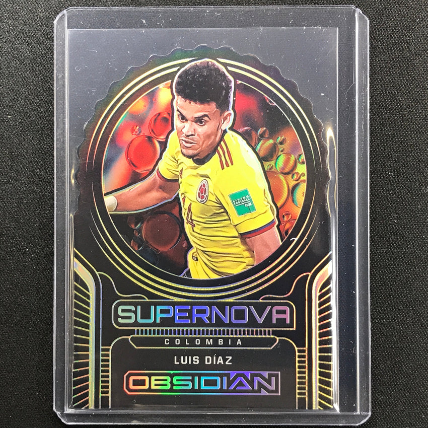 2021-22 Obsidian Luis Diaz Supernova Electric Etch Yellow Die-cut 5/10