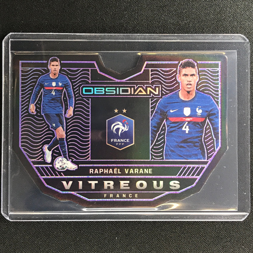 2021-22 Obsidian Raphael Varane Vitreous Electric Etch Purple Die-cut 7/60