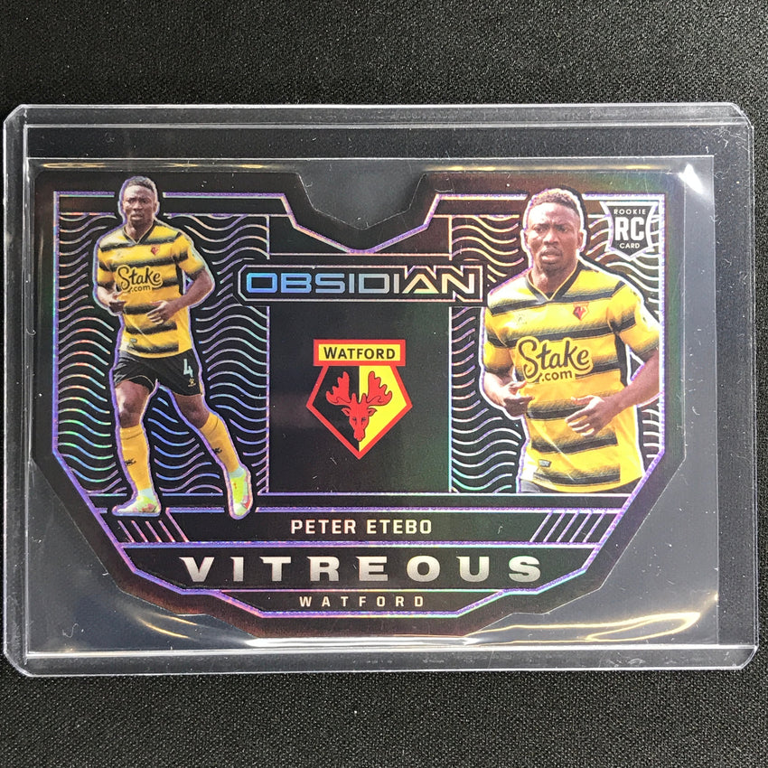 2021-22 Obsidian Peter Etebo Rookie Vitreous Electric Etch Purple Die-cut 14/60