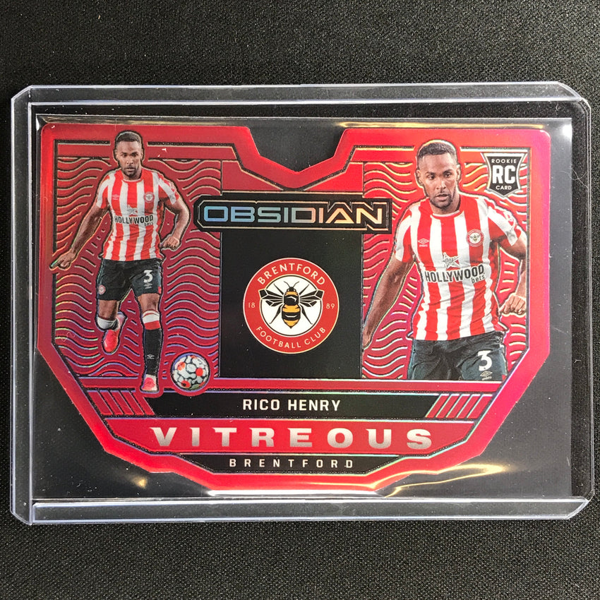 2021-22 Obsidian Rico Henry Rookie Vitreous Electric Etch Red Flood Die-cut 6/10