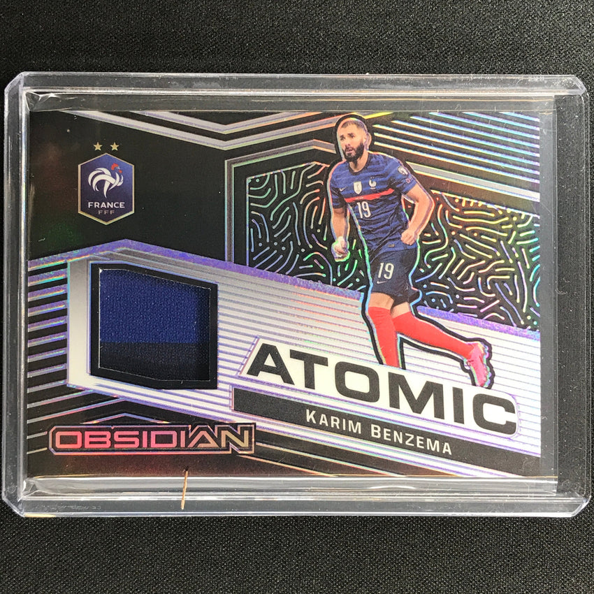 2021-22 Obsidian Karim Benzema Atomic Material Jersey Electric Purple 45/75